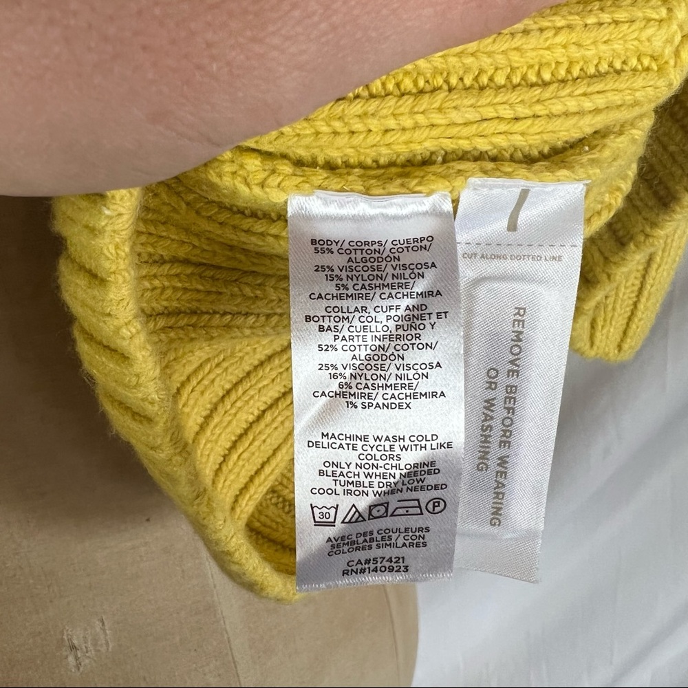 Lou & Grey mustard yellow NWT turtleneck knit sweater XS - Picture 6 of 7